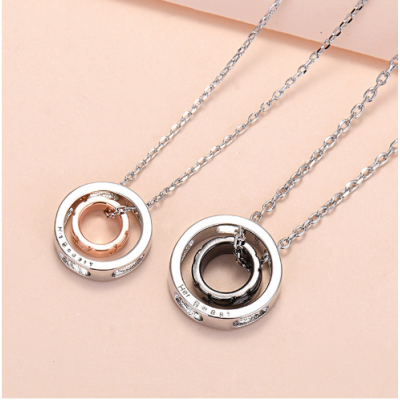 Couple Double Circle Necklace