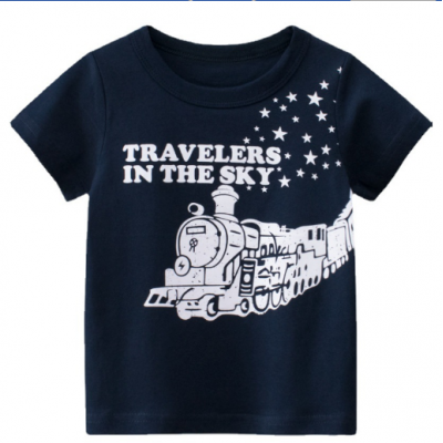 Boy Train Print Tops