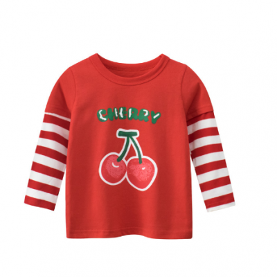 Girl Cherry Long Sleeve Tops