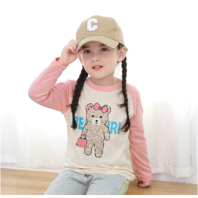 Girl Bear Long Sleeve Tops