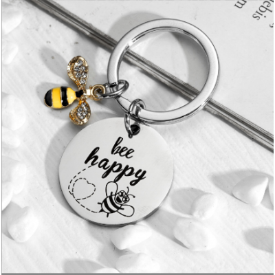 Bee Shape Keyring Keychain