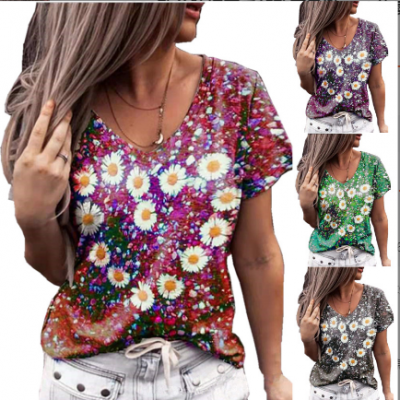 Women FlowerT-shirt Tops