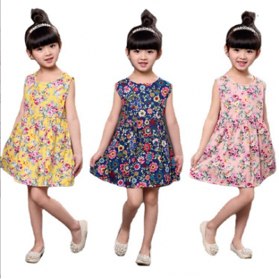 Girl Flower Sleeveless Dress