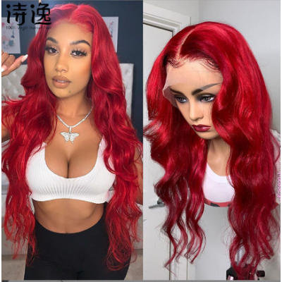 Red Lace Front Human Hair Wigs