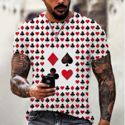 Men's Poker Printed Tops