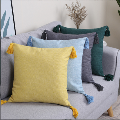 Pure Color Flax Cushion Cover