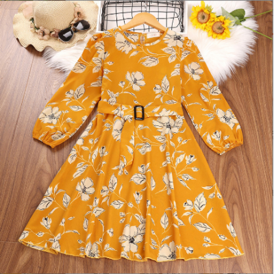 Kids Girl Flower Printed Dress