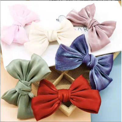 Big Bow Satin Hair Barrettes