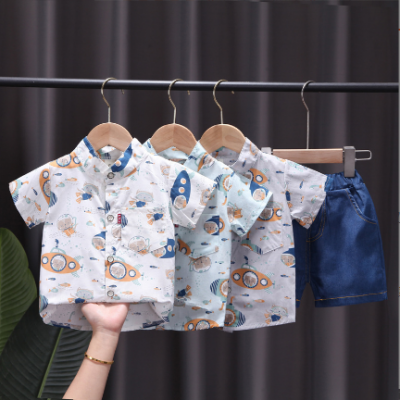 2Pcs Baby Cat Shirt Pants