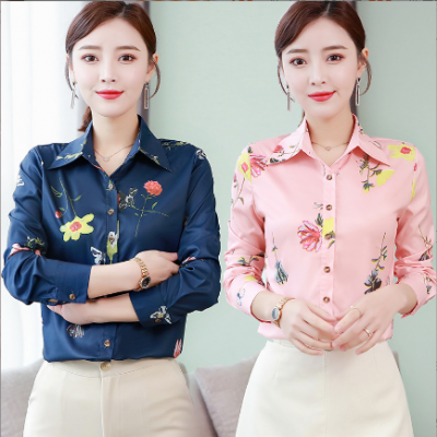 Women Flower Business Shirt