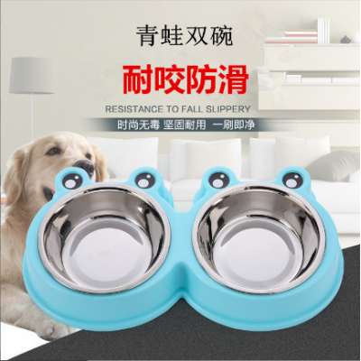 Frog Shape Pet Double Bowl