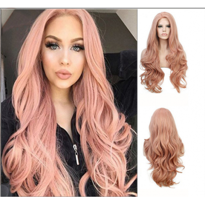 Long Pink Curly Wigs