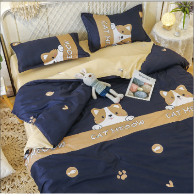 4Pcs Cat Bedding Sheet Set