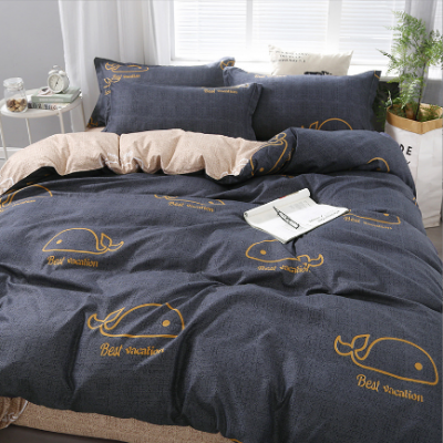 4Pcs Whale Bedding Sheet Set