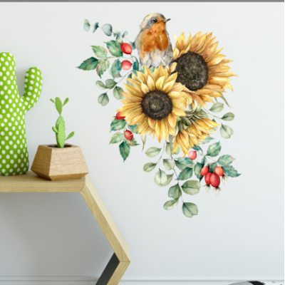 Bird Sunflower Wall Stickers