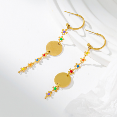 Fashion Flower Round Earrings