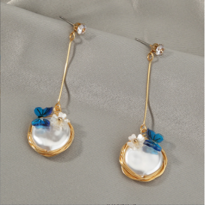 Butterfly Pearl Earrings