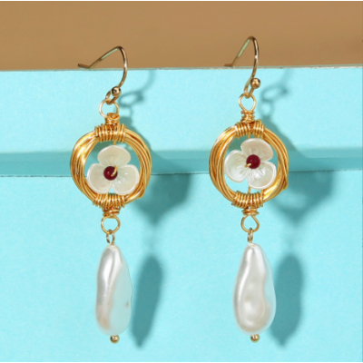 Flower Pearl Earrings