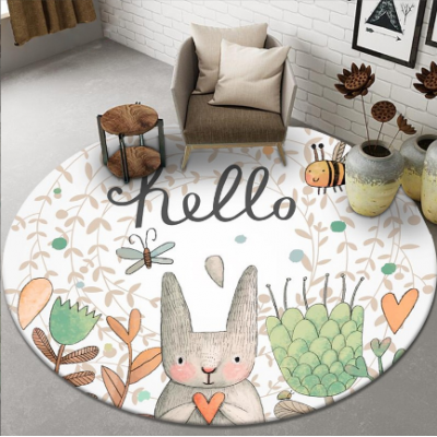 80cm Rabbit Round Rug Carpet