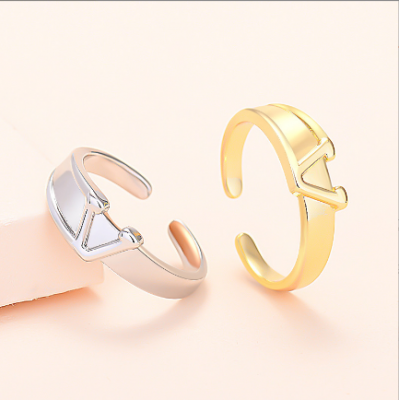 V Letter Fashion Ring