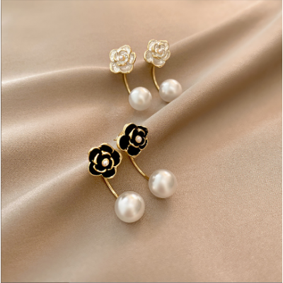 Women Flower Pearl Earrings