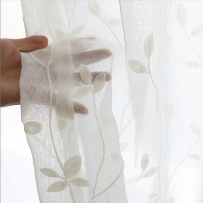 Leaf Lace Sheer Curtain Fabric