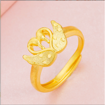 Double Swan Adjustable Ring