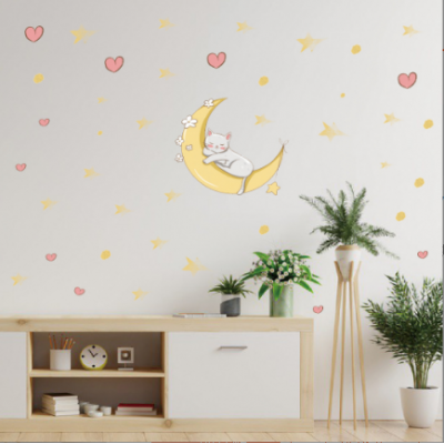 Moon Cat Wall Stickers