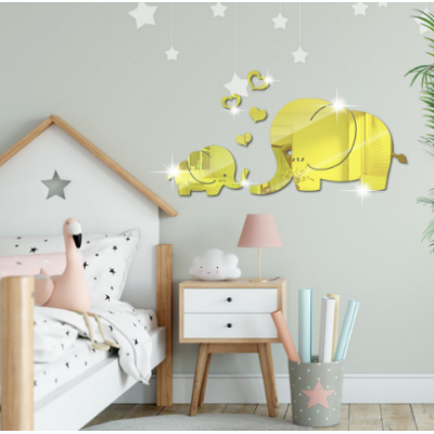 Elephant Wall Mirror Stickers