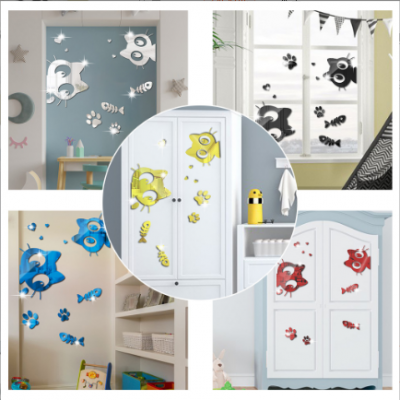 Cat Wall Mirror Stickers