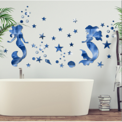 Mermaid Wall Mirror Stickers