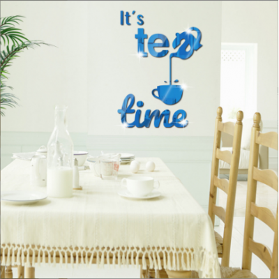 Tea Time Wall Mirror Stickers