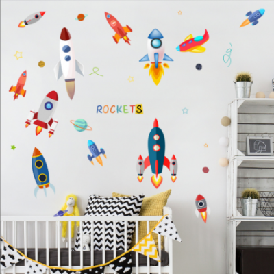 Rocket Plane Wall Stickers