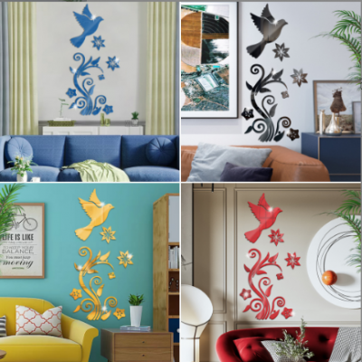 3D Pigeon Wall Stickers