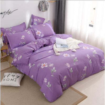 4Pcs Purple Bedding Sheet Set