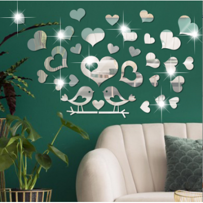 Love Heart Mirror Wall Sticker