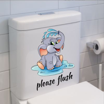 Cute Elephant Toilet Stickers