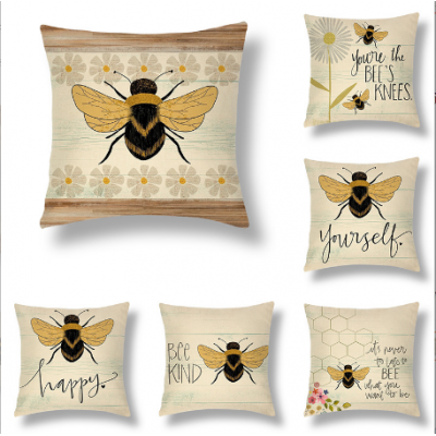 Bee Letter Cushion Cover