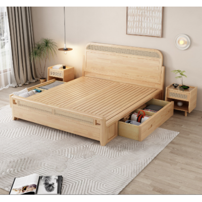 Home Large Wooden Bed