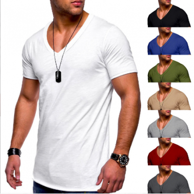 Men's V-neck T-shirt Tops