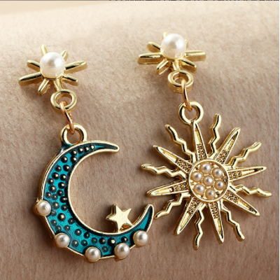 Women Moon Sun Earrings