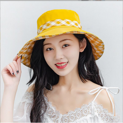 Women Grid Large Hat