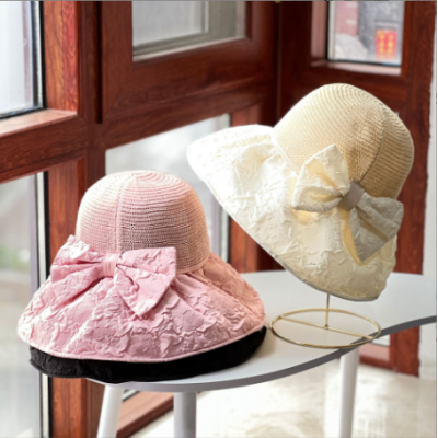 Bowknot Wide Brim Hat