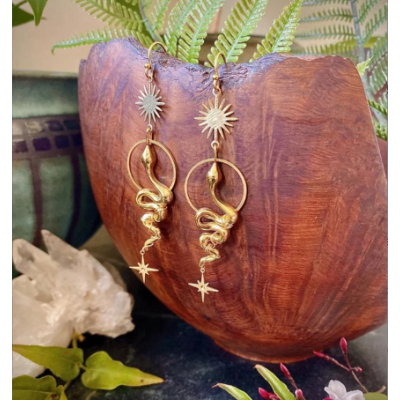 Snake Shape Long Earrings