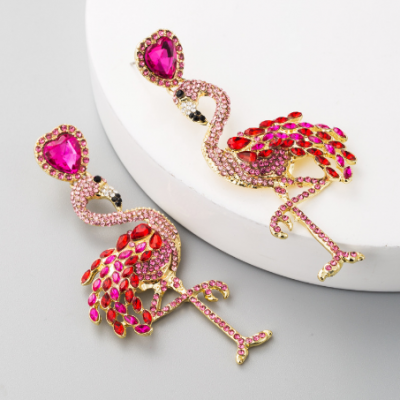 Flamingo Shape Long Earrings