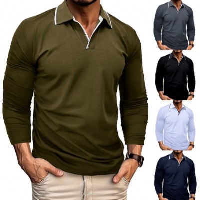 Men's Long Sleeve Polo Tops