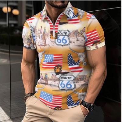 Men's Printed Polo Tops