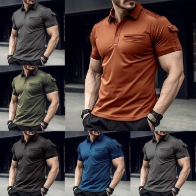 Men's Pure Color Polo Shirt