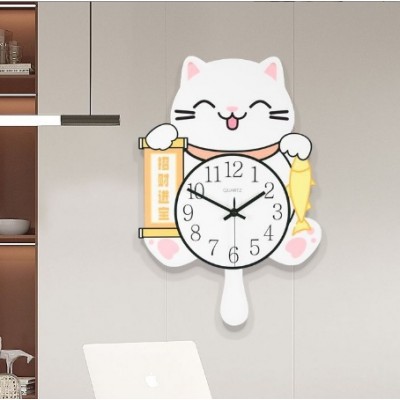 Lucky Cat Shape Wall Clock